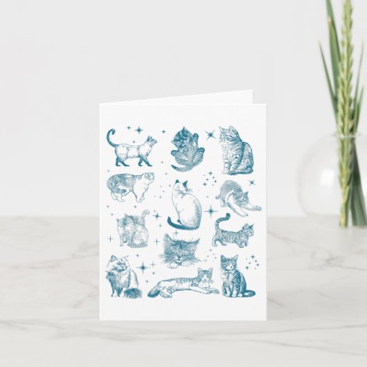 ヴィンテージ90年代タトゥー猫レトロ子猫自然猫愛 カード (正面)