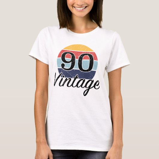 ヴィンテージ90誕生日夕日 Tシャツ (正面)