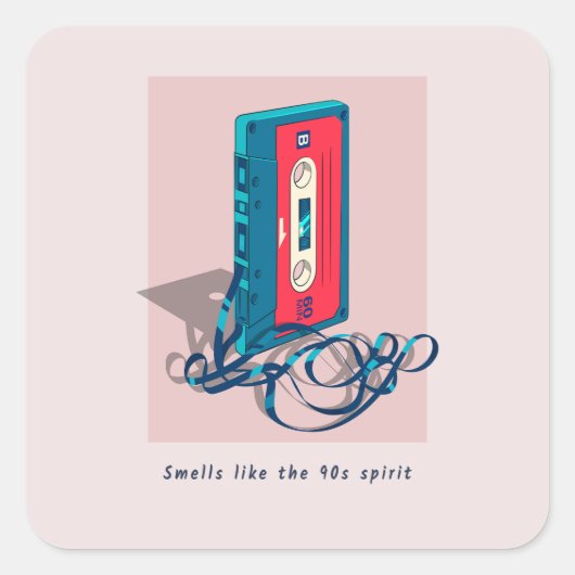 ヴィンテージ'90sカセットテープ スクエアシール (正面)