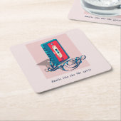 ヴィンテージ'90sカセットテープ スクエアペーパーコースター (アングル)