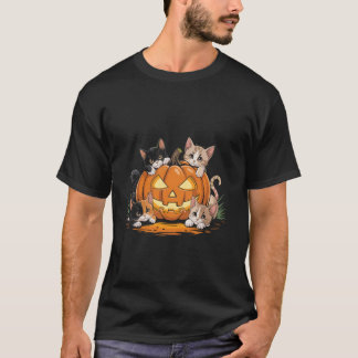 ヴィンテージ90sキャットパンプキンシー不気味ズンレトロフローラ tシャツ