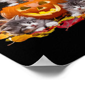 ヴィンテージ90sキャットパンプキンハロウィーンレトロフローラスポ ポスター (角)