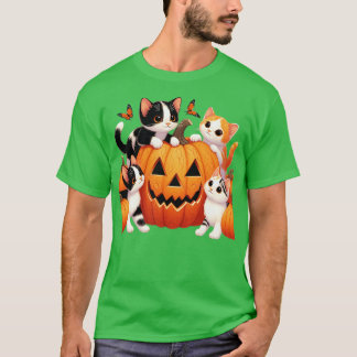 ヴィンテージ90sキャットパンプキンハロウィーンレトロフローラスポ tシャツ