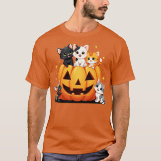 ヴィンテージ90sキャットパンプキンハロウィーンレトロフローラスポ tシャツ