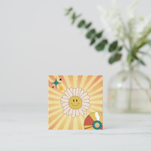 ヴィンテージ90sレトロビニールスクール先生 スクエア名刺 (スタンド正面)