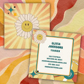 ヴィンテージ90sレトロビニールスクール先生 スクエア名刺