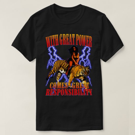ヴィンテージ90s Tiger稲妻グラフィック Tシャツ (デザイン正面)