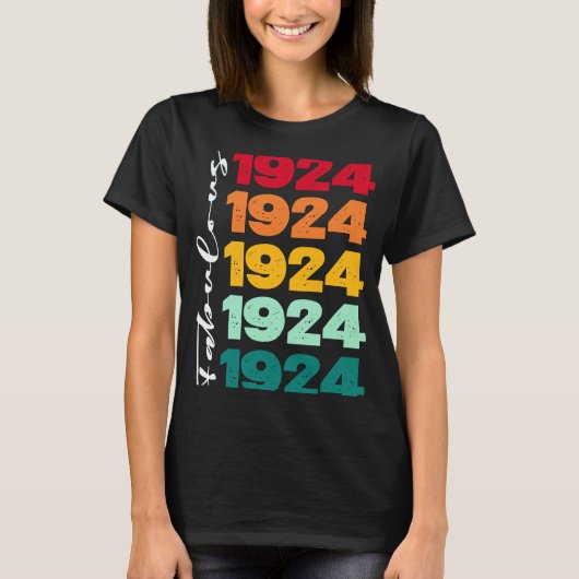 ヴィンテージ99誕生日ファブラス1924誕生日ウォーム Tシャツ (正面)