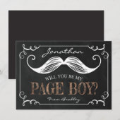 ヴィンテージ あなたが 僕のペイジボーイ | ウェディングパーティーになってくれる? 招待状 (正面/裏面)