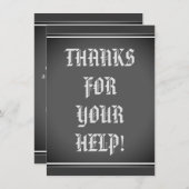 ヴィンテージ"あなたの助けへの感謝!" カード (正面/裏面)