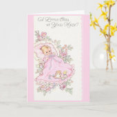 ヴィンテージ – あなたの家の女の子? カード (黄色い花)