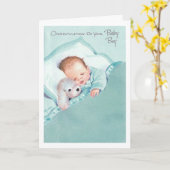 ヴィンテージ-あなたの男の赤ちゃんのお祝い、 カード (黄色い花)