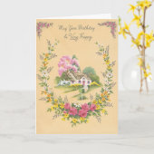 ヴィンテージ – あなたの誕生日が非常に幸せでありますように カード (黄色い花)