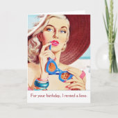 ヴィンテージ – あなたの誕生日のためにリムジンを借りた カード (正面)