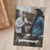 ヴィンテージ あなたは私のブライズメンになってくれますか 写真 招待状