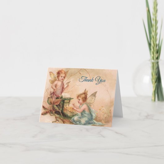 ヴィンテージ – ありがとう – Two Angels in Pink & Blue, サンキューカード (正面)