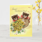 ヴィンテージ-いかに今日ありますか。、 カード (黄色い花)