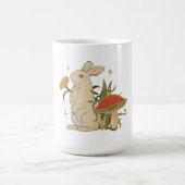 ヴィンテージ うさぎ&きのこ アート Tシャツ コーヒーマグカップ (中央)