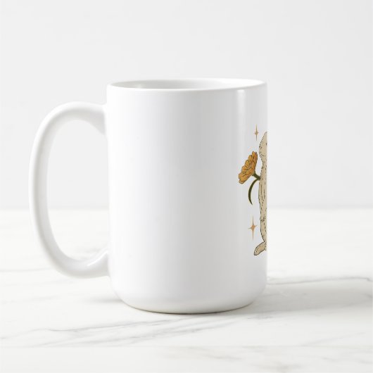 ヴィンテージ うさぎ&きのこ アート Tシャツ コーヒーマグカップ (左)