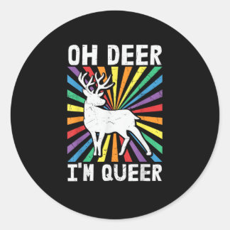 ヴィンテージ おお 鹿 私はクィア プライド LGBT ゲイ レズビアン ラウンドシール