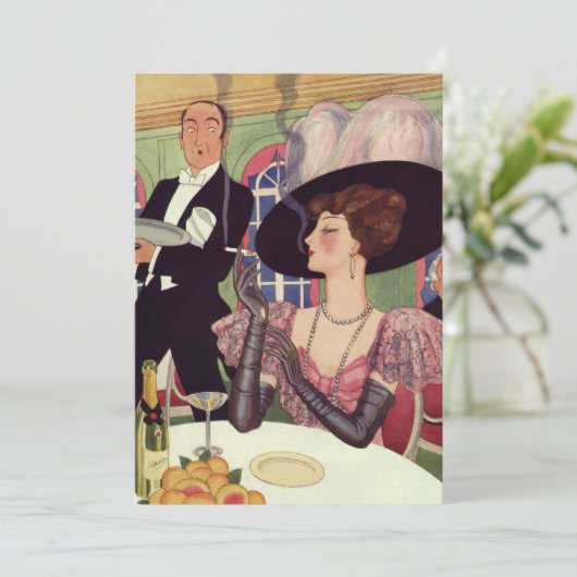 ヴィンテージ おしゃれ エレガント シャンパン ブライズメイド パーティー 招待状 (スタンド正面)