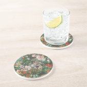 ヴィンテージ おしゃれ カラフル 花 フラワー 絵画 コースター (側面)