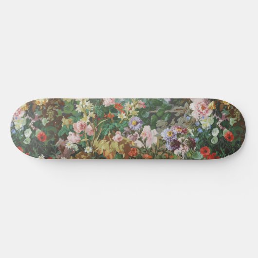 ヴィンテージ おしゃれ カラフル 花 フラワー 絵画 スケートボード (横)
