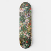 ヴィンテージ おしゃれ カラフル 花 フラワー 絵画 スケートボード (正面)