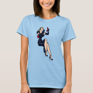 ヴィンテージ おしゃれ ブロンド レトロ グラマー ガール ピンナップ Tシャツ