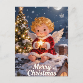 ヴィンテージ おめでたい クリスマス 可愛い 赤ちゃん エンジェル ポストカード