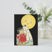 ヴィンテージ「お月さま」バレンタイン シーズンポストカード (スタンド正面)