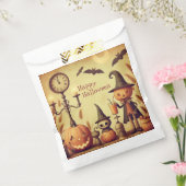 ヴィンテージ、お洒落ハロウィーンのカボチャとこうもり フェイバーバッグ (封をした状態)