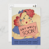 ヴィンテージ お見舞いカード ポストカード (正面/裏面)