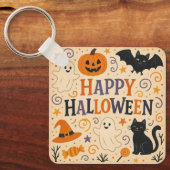 ヴィンテージ、かわいいお洒落ハッピーハローウィン キーホルダー (正面)