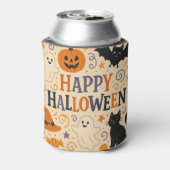 ヴィンテージ、かわいいお洒落ハッピーハローウィン 缶クーラー (缶裏面)