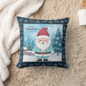 ヴィンテージ かわいいサンタクロース クリスマス デザイン アート クッション (ブランケット)