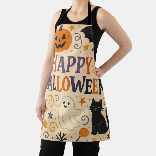 ヴィンテージ,かわいいハッピーハローウィンこうもり,幽霊,カボチャ エプロン (インサイチュ)