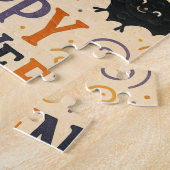 ヴィンテージ，かわいいハッピーハローウィンこうもり,幽霊，カボチャ ジグソーパズル (側面)