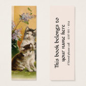 ヴィンテージ、かわいいビクトリアン猫と花 (正面&裏面)