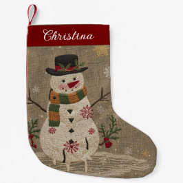 ヴィンテージ かわいい クリスマス 雪だるま スモールクリスマスストッキング