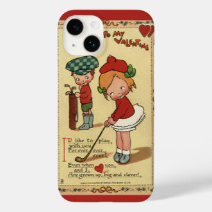 ヴィンテージ かわいい バレンタインデー 子供 スポーツ ゴルフ Case-Mate iPhone 14ケース