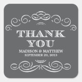 ヴィンテージ かわいらし |結婚式の引き出物ラベル スクエアシール (正面)