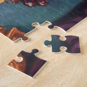 ヴィンテージ、くるみ、青鉢に入った果実 ジグソーパズル (側面)