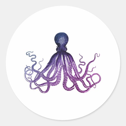 ヴィンテージ たこ 海の生き物 ラウンドシール (正面)