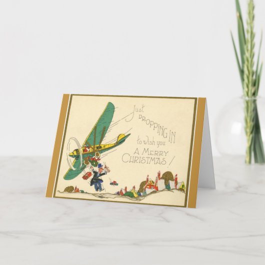 ヴィンテージ-ちょうどクリスマスで落ちます、 シーズンカード (正面)