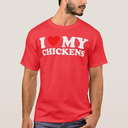 ヴィンテージ にわとり大好き ハート にわとり Tシャツ (正面)