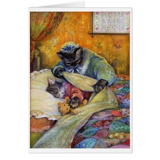 ヴィンテージ – ねぐれが悪い子ネコ。 (正面)