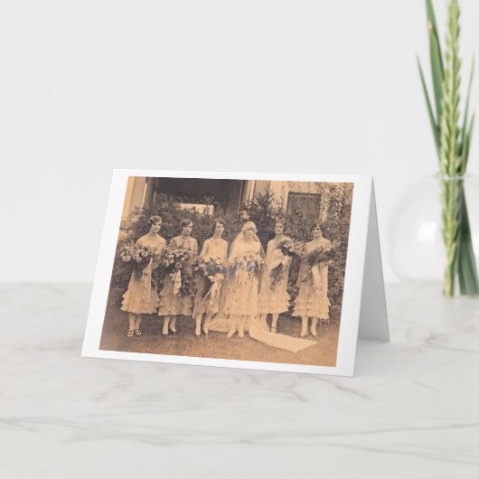 ヴィンテージ-の新婦付添人ありがとう サンキューカード (正面)