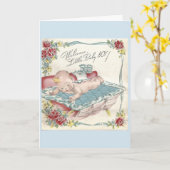 ヴィンテージ – ようこそ男の赤ちゃん、 カード (黄色い花)