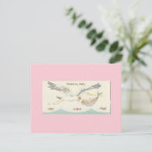 ヴィンテージ「ようこそ、ベビー」とStork ポストカード (スタンド正面)